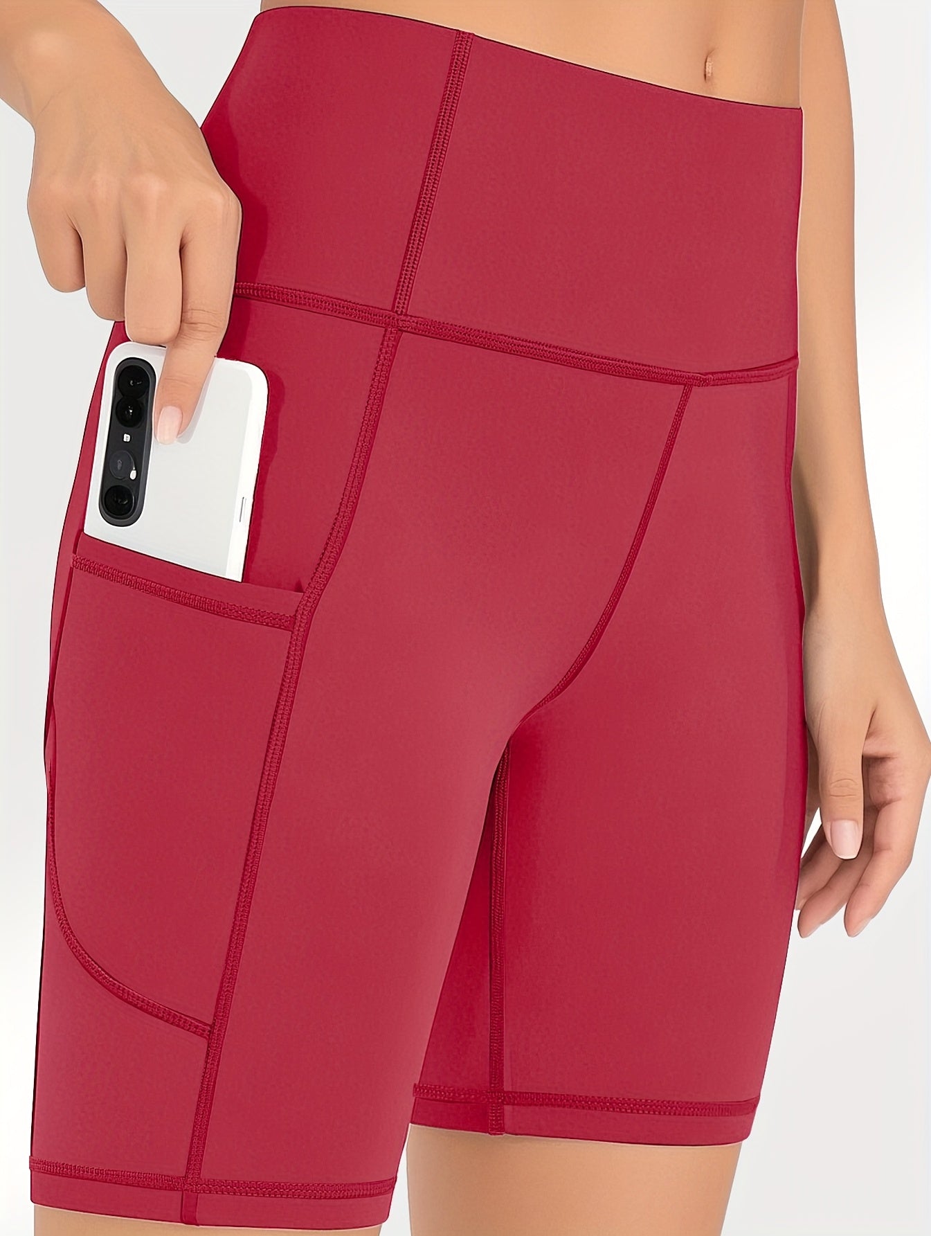 Women's High-Waist Yoga Shorts 5-Pack with Pockets Sweat-Wicking Elastic Waistband Tummy Control Workout Running Cycling Shorts for Women Sizes M-XXL Mixed Colors