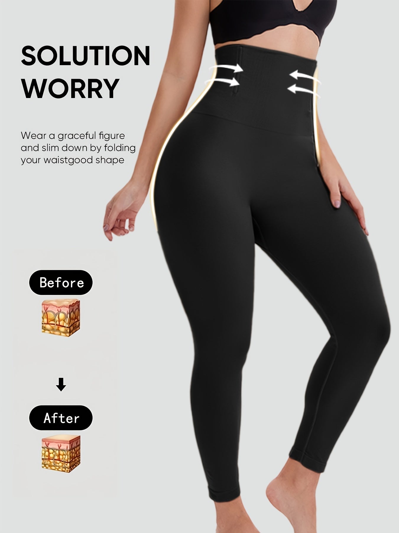 Butt Lifting Capri Leggings for Women – High Waist Tummy Control Yoga Pants, Squat Proof Stretchy Shaping Workout Capri, Apricot & Black