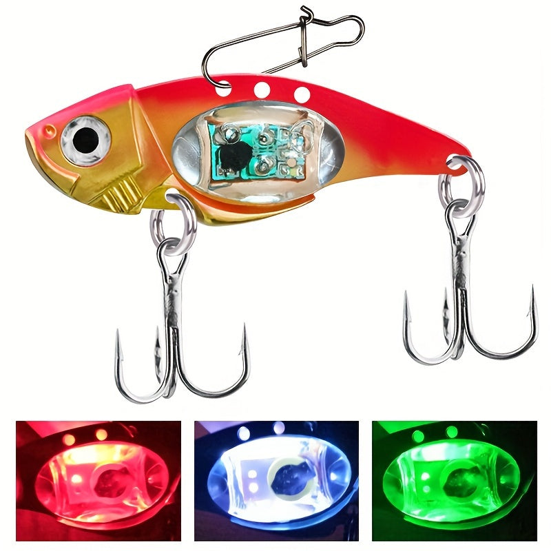 Electronic Fish Shaped Fishing Lure with LED Light, Sound & Vibration – Aluminum Alloy Bait Attracts Fish from 500 Meters, Outdoor Fishing Equipment for Bass, Saltwater & Freshwater – 1/2/3/4 Pack