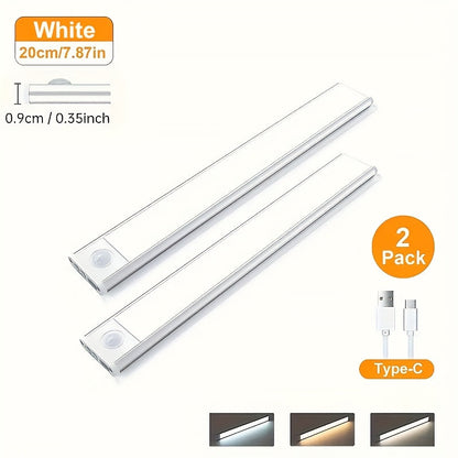 LED Motion Sensor Under Cabinet Light – Wireless USB-C Rechargeable Closet Light, 3 Color Temps & Dimmable, Magnetic Mount, Motion Activated Night Light for Kitchen Cabinet Closet Drawer (1/2/4 Pack)