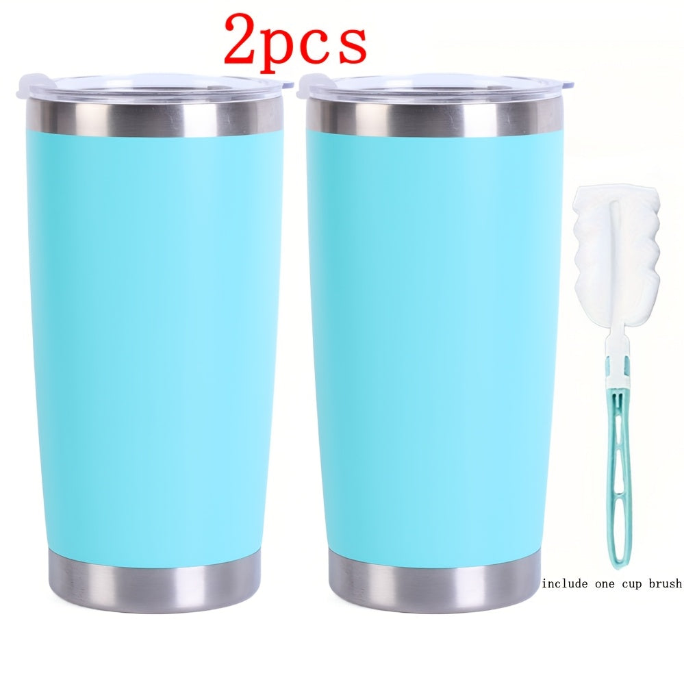 20oz Stainless Steel Insulated Tumbler 2-Pack – Double Wall Vacuum Travel Mug with Lid, BPA Free, Wholesale Blanks for Vinyl DIY, Wedding Favors, Bridesmaid Gifts, Graduation & Corporate Giveaways – Black, Pink, Blue, White