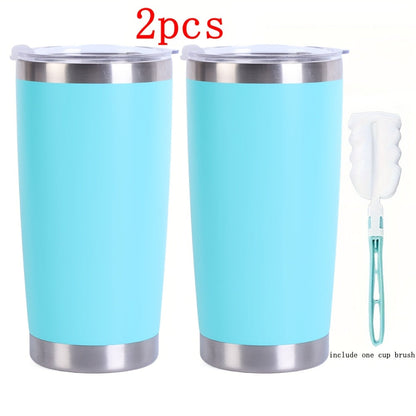 20oz Stainless Steel Insulated Tumbler 2-Pack – Double Wall Vacuum Travel Mug with Lid, BPA Free, Wholesale Blanks for Vinyl DIY, Wedding Favors, Bridesmaid Gifts, Graduation & Corporate Giveaways – Black, Pink, Blue, White