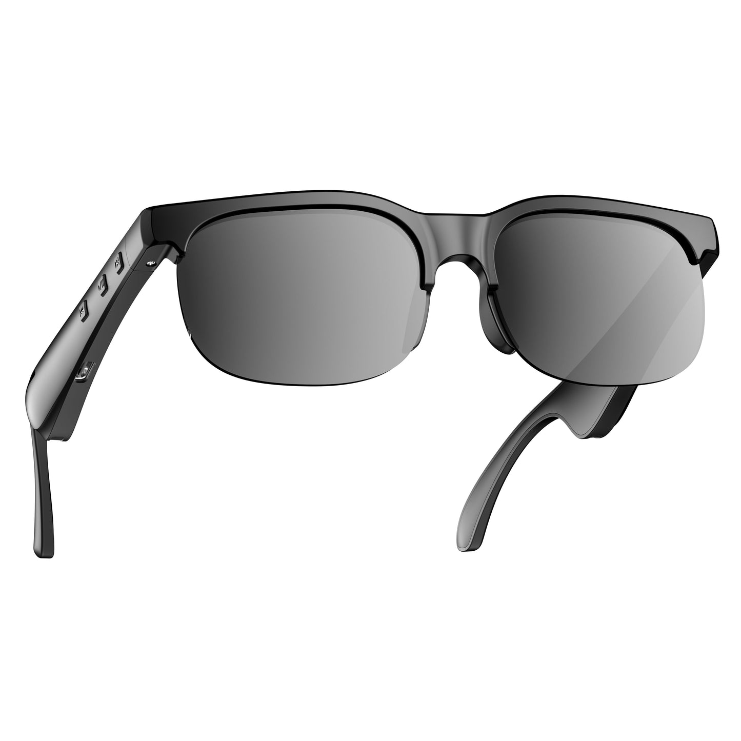 Bluetooth Audio Glasses 2-in-1 Wireless Smart Glasses with Built-in Stereo Speakers USB-C Charging Lightweight Open Ear Sunglasses for Music Gaming Video Calls Compatible with iPhone Android Black White