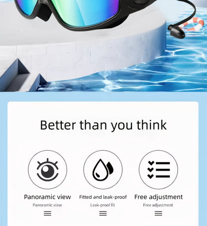 Anti-Fog Swim Goggles 2-Pack with Earplugs, Nose Clip & Waterproof Bag – UV Protection Swimming Goggles for Men, Women & Teens, Outdoor Pool & Water Sports Accessories Kit