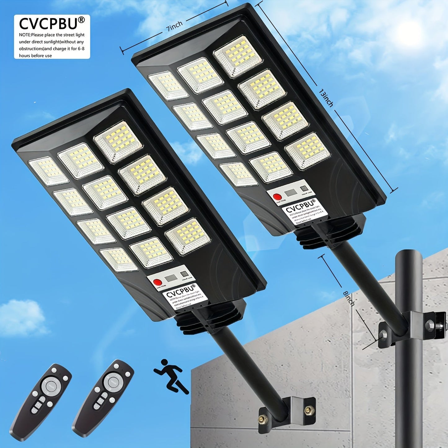 Solar Street Lights 400 LED 6500K Waterproof | Motion Sensor, Remote Control, Dusk to Dawn Outdoor Solar Flood Light for Parking Lot, Yard, Driveway, Commercial Area – 2 Pack & 4 Pack