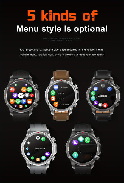 GPS Smartwatch for Men – 360×360 HD Screen, AI Voice, Wireless Calling, NFC, Compass, LED Lighting, Motion Trajectory, Outdoor Sport Fitness Tracker, Father's Day Gift