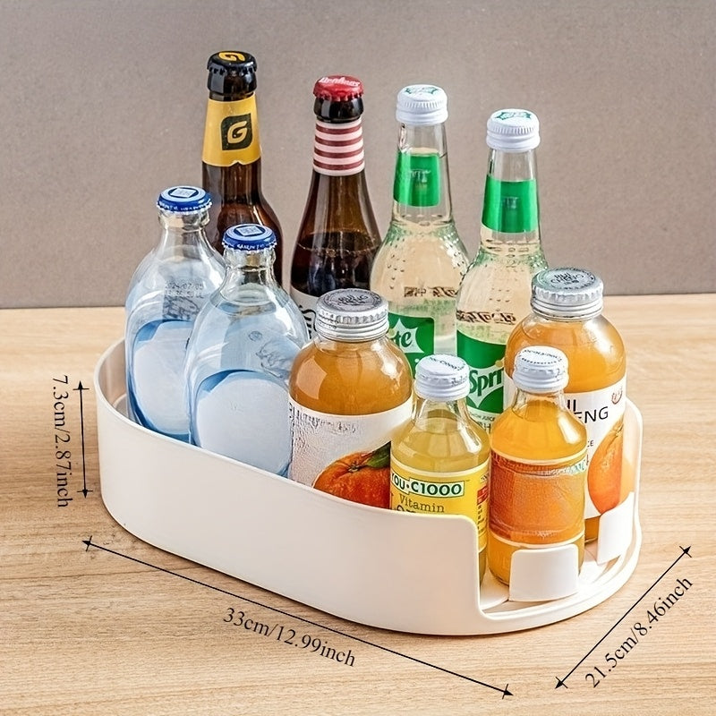 Rotating Kitchen Storage Tray Organizer – Clear Plastic Multi-Compartment Lazy Susan for Cabinet, Refrigerator & Countertop – Detachable Space-Saving Rotating Shelf for Pantry & Kitchen Organization