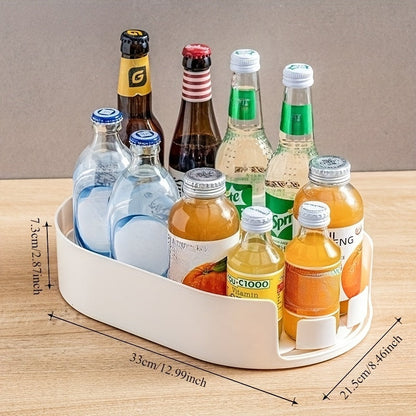 Rotating Kitchen Storage Tray Organizer – Clear Plastic Multi-Compartment Lazy Susan for Cabinet, Refrigerator & Countertop – Detachable Space-Saving Rotating Shelf for Pantry & Kitchen Organization