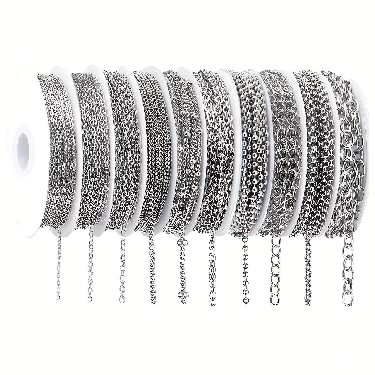 304 Stainless Steel Chain Jewelry Making Kit 10 or 15 Rolls 74-75 Feet with Lobster Clasp Toggle Clasp Set for DIY Bracelets Necklaces Anklets Handmade Jewelry Supplies Gold Rose Gold