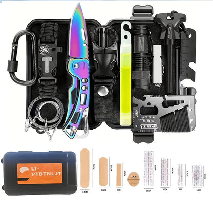 Survival Kit for Men 12 to 115 Piece Emergency Gear Set Flint Fire Starter Multi-Tool – Camping Hiking Hunting Fishing Outdoor Gift for Dad Husband Boyfriend
