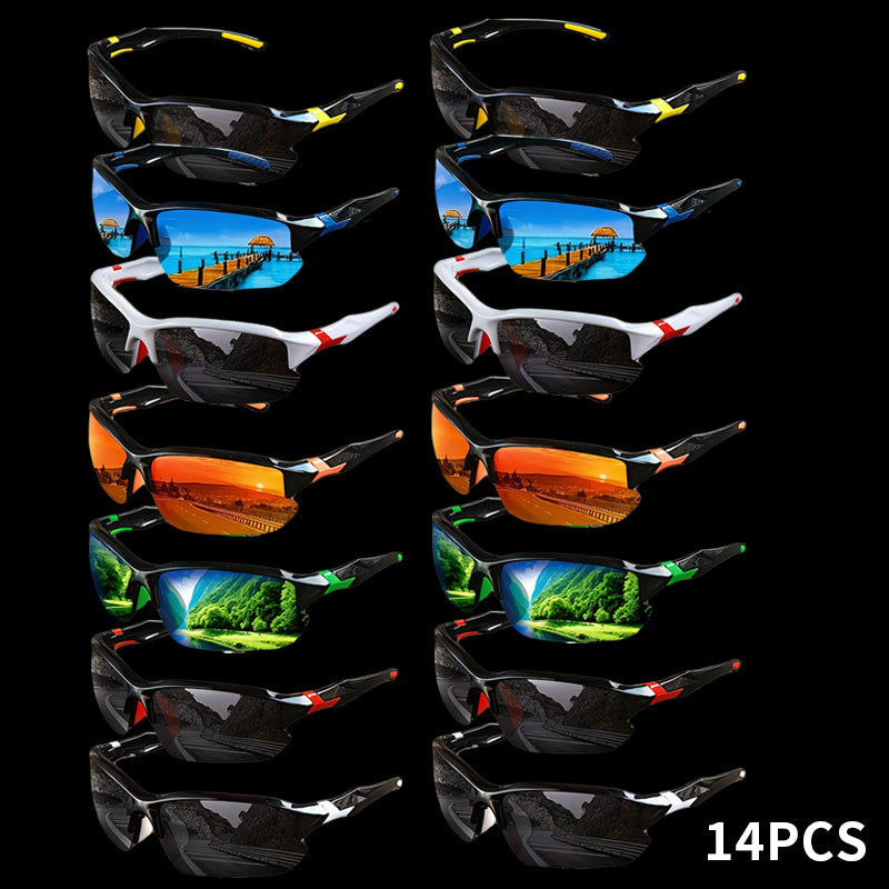 14Pcs Men's Vintage Square Fashion Glasses Set – Retro Plastic Frame Decorative Eyewear for Casual Daily Wear, Street Style & Party Accessories