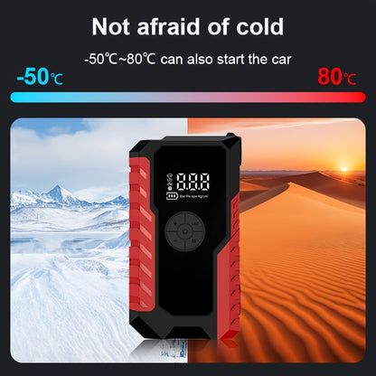 Portable Car Jump Starter 7-in-1 10000mAh 5000A Peak – 150PSI Digital Tire Inflator, LED Emergency Light & USB Charging for 12V Gas & Diesel Trucks SUVs Motorcycles – Holiday Gift for Men