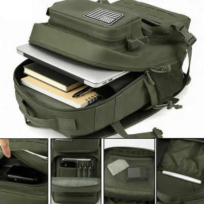 25L MOLLE Tactical Laptop Backpack for Men Women – Military Bug Out Bag Hiking Daypack with Dual Cup Holders, 9 Colors, Office & Outdoor Travel Pack