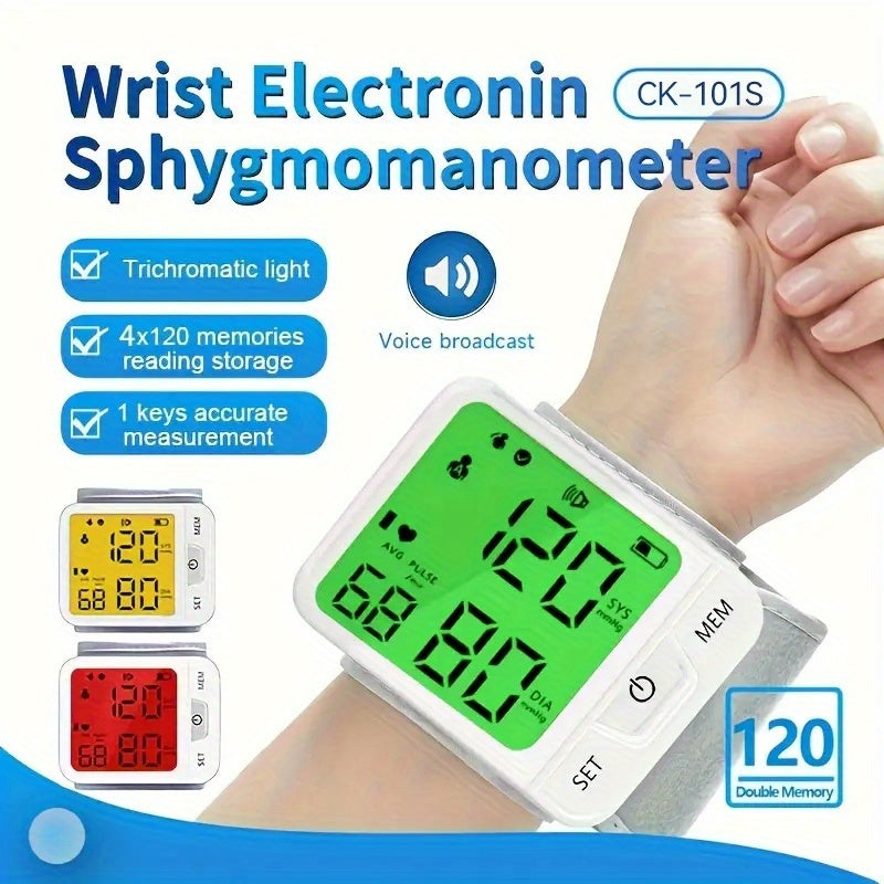 Wrist Blood Pressure Monitor Automatic Digital BP Cuff – Large LCD Display Pulse Rate Irregular Heartbeat Detection Portable Home Use for Seniors Adults