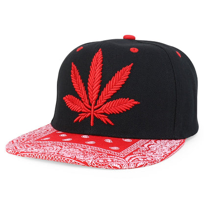 Rasta MJ Leaf 3D Embroidered Flat Bill Snapback Cap – Hip Hop Reggae Hat, Adjustable Snapback, One Size Fits Most, Unisex Streetwear Baseball Cap
