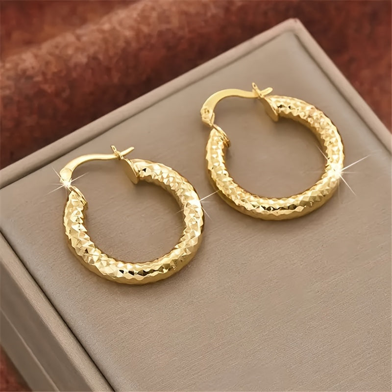14K Gold Plated Twisted Hoop Earrings for Women – Vintage Bohemian Creole Round Hoops, Nickel-Free Copper, Perfect for Daily Wear Wedding Party Birthday Christmas Gift