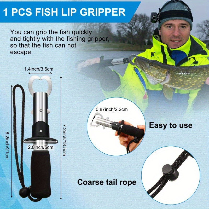 Fishing Pliers Set 7-Piece Fish Lip Gripper Hook Remover Fish Scale Storage Bag Stainless Steel Saltwater Resistant for Freshwater Saltwater Fishing – Fishing Gift for Men