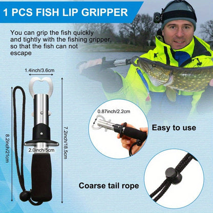 Fishing Pliers Set 7-Piece Fish Lip Gripper Hook Remover Fish Scale Storage Bag Stainless Steel Saltwater Resistant for Freshwater Saltwater Fishing – Fishing Gift for Men