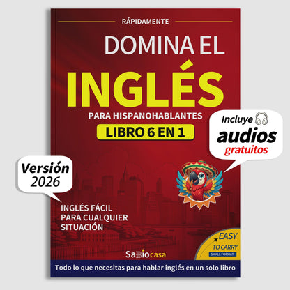 SabioCasa Dominate English 6 Books in 1 with Audio for Spanish Speakers – Powerful Beginner Learning System for Real-Life Communication | Spanish Edition ESL Guide