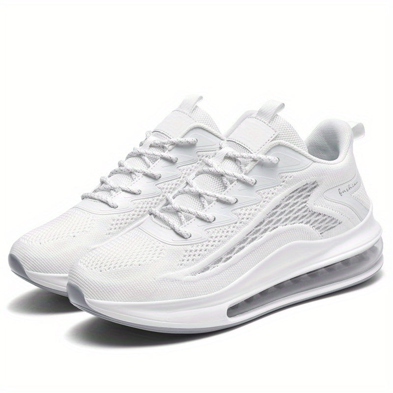 Men's Air Cushion Running Sneakers Lightweight Lace-Up Anti-Slip Shock-Absorbing Breathable Athletic Shoes for Walking Fitness Tennis Travel Sizes US 6.5-13.5 Black Blue White Yellow Red