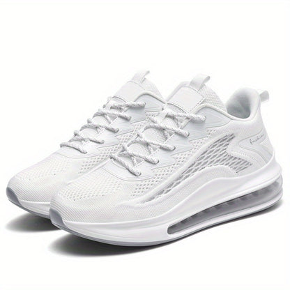 Men's Air Cushion Running Sneakers Lightweight Lace-Up Anti-Slip Shock-Absorbing Breathable Athletic Shoes for Walking Fitness Tennis Travel Sizes US 6.5-13.5 Black Blue White Yellow Red