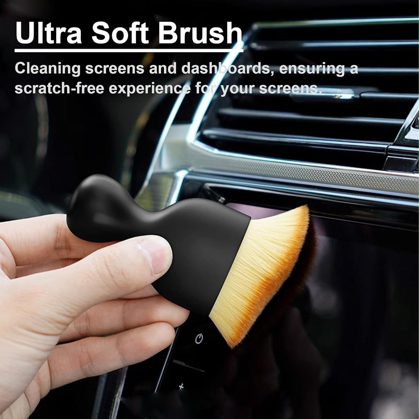 26PCS Car Detailing Brush Set – Complete Car Cleaning Kit with Drill Brushes, Wash Mitt, Tire Brush, Window Squeegee, Cleaning Gel & Storage Bag for Interior Exterior Wheels Vents Professional Auto Care