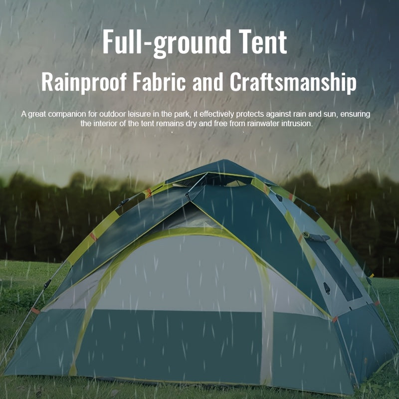 Automatic Instant Pop-Up Camping Tent 1-3 or 3-4 Person – Full Season Windproof Lightweight Tent with Double Doors & Mesh Windows for Camping Hiking Hunting Travel & Outdoor Shelter