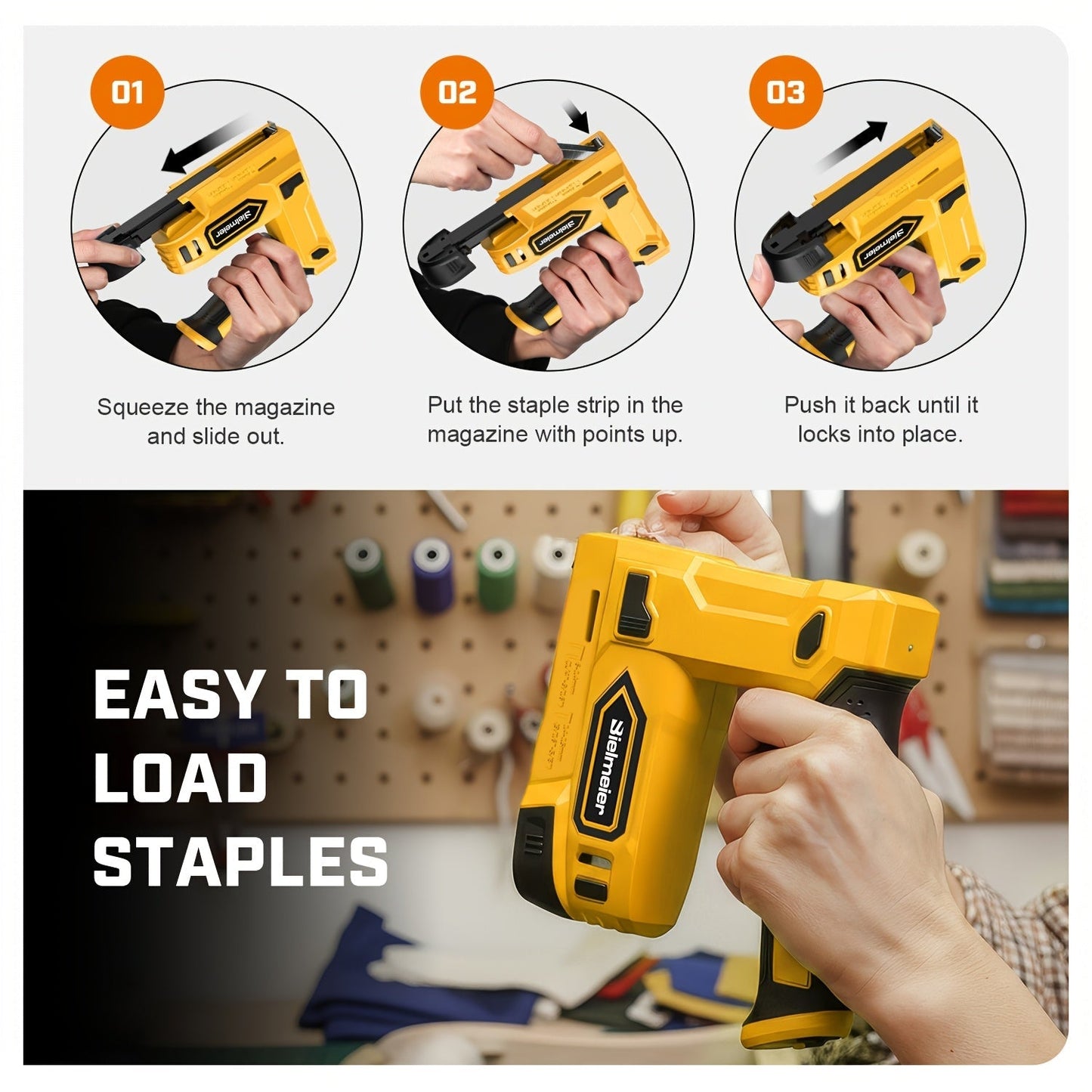 Cordless 2-in-1 Brad Nailer & Stapler Gun 20V – No Compressor Needed, Battery & Charger Included, Safety Guard, 1600/2000 Nails & Staples for Carpentry, Upholstery & DIY