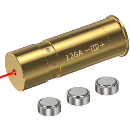 Laser Bore Sight Multi-Caliber Kit for 9mm 45ACP 223REM 308WIN 380ACP 38SPL 12GA – High-Precision Red Laser Boresighter for Rifles & Pistols, Easy Install, Includes 2 Battery Sets