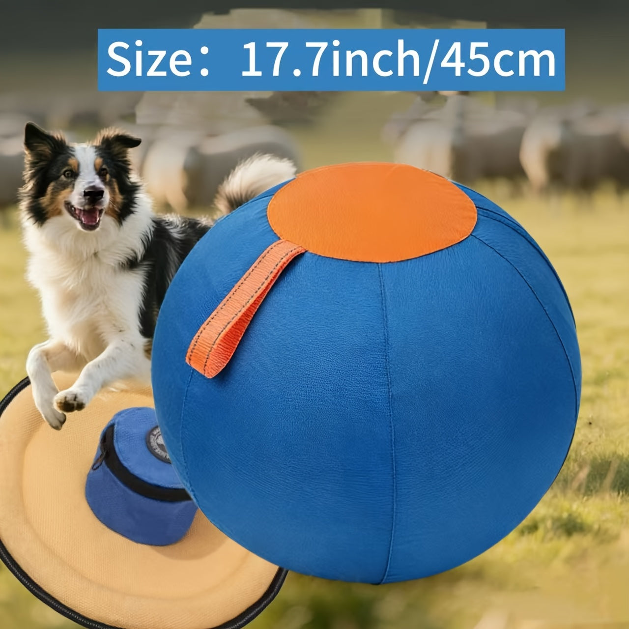Large Inflatable Dog Ball Toy – Interactive Herding Training Ball for Dogs, Anti-Boredom Exercise Toy for Bulldogs, Golden Retrievers & Australian Shepherds, No Battery Required