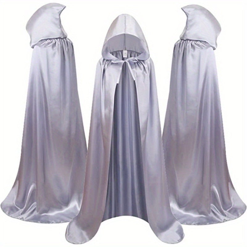 Halloween Black Death Cape 59 Inch Gothic Vampire Cloak for Adults – No Assembly Required, Flowing Silhouette Costume for Horror House, Carnival, Cosplay, Party, Festive Decoration