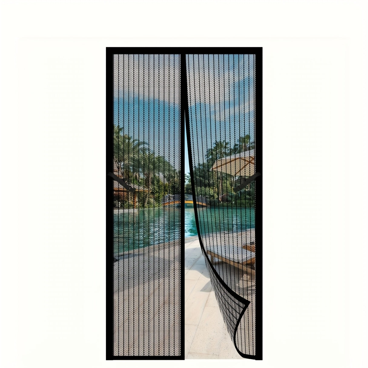 Magnetic Screen Door Hands-Free Auto-Close – Heavy Duty Mesh Curtain with Frame Shackle, Bug & Insect Proof, Pet & Kid Friendly for Front Door, Kitchen, Balcony & Bedroom