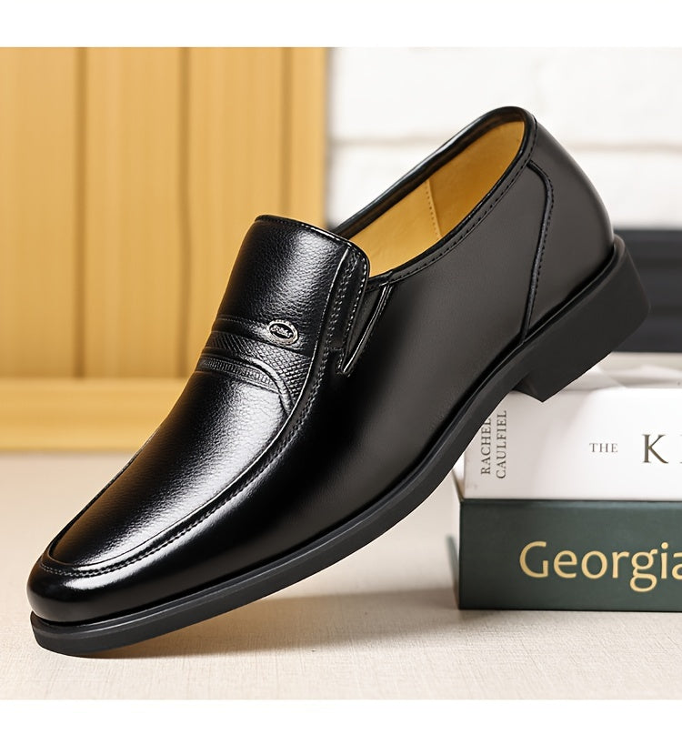 Men's Oxford Dress Shoes Formal Slip-On Business Loafers High Quality Fashion Leather Look Footwear for Men Extra Large Sizes US 7-13 Black