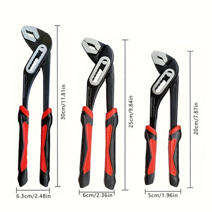 Heavy Duty Adjustable Water Pump Pliers Wrench 8" 10" 12" Large Opening Quick Adjustment for Pipeline Plumbing Bathroom Construction & Car Maintenance