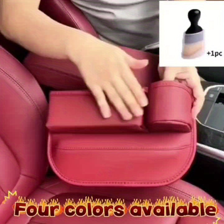 Car Seat Gap Filler Organizer with Gear Shift Cover – PU Leather, Multifunctional Storage Box for Phone, Keys, Cards, Cups & Wallet, Easy Install, Fits All Cars