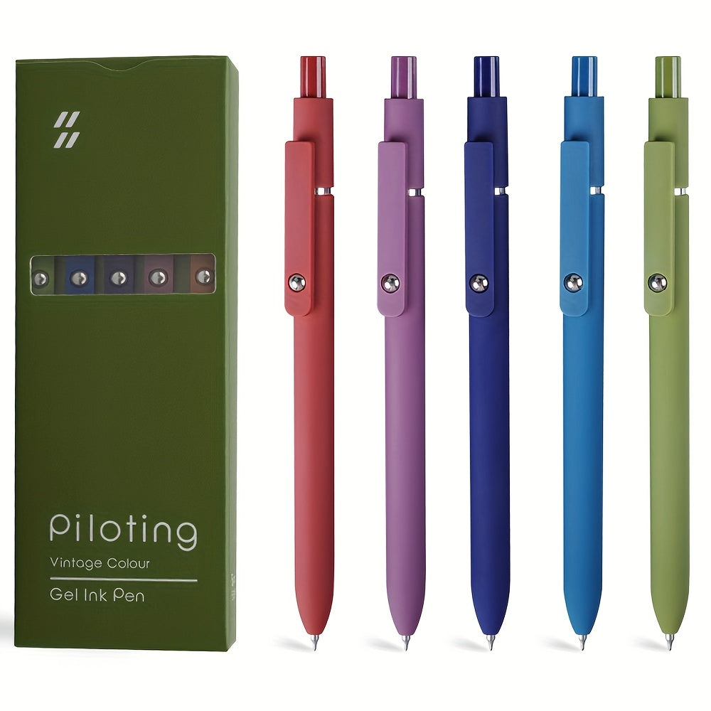 Retractable Gel Pens 0.5mm Fine Point Black Ink – Aurora Gradient & Macaron Colors, Quick Dry Smooth Writing Pens for Office, School, Journaling & Gifts, Back to School Stationery