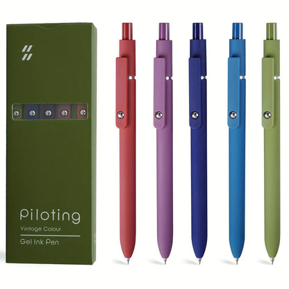 Retractable Gel Pens 0.5mm Fine Point Black Ink – Aurora Gradient & Macaron Colors, Quick Dry Smooth Writing Pens for Office, School, Journaling & Gifts, Back to School Stationery