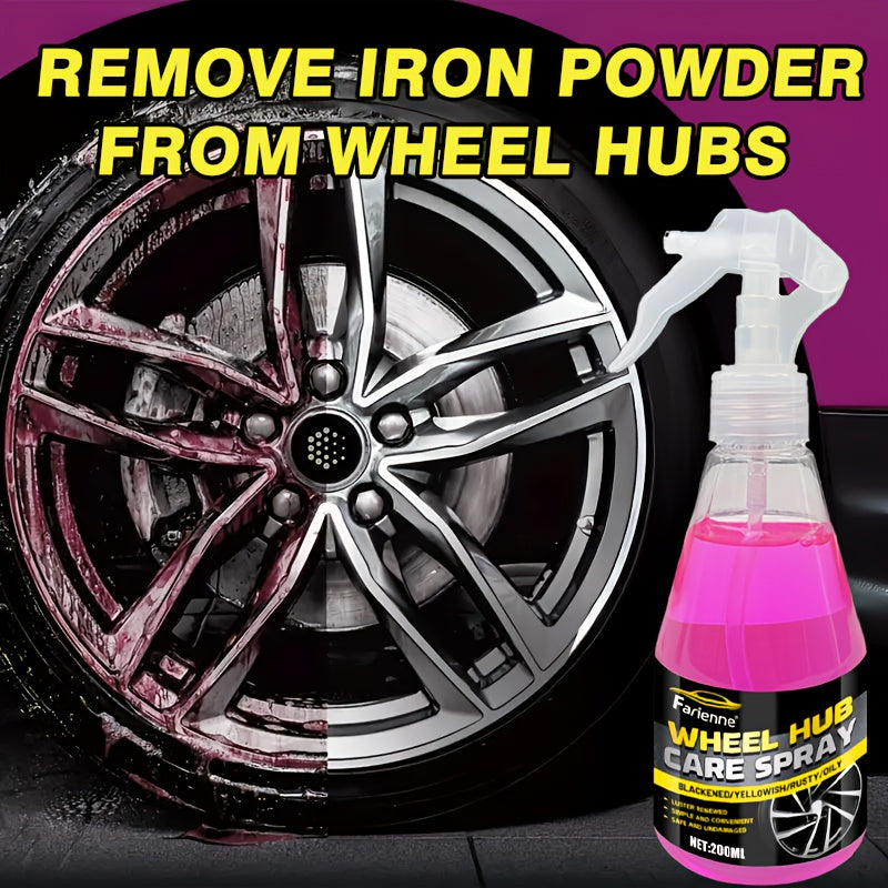 Wheel Cleaner & Iron Remover Spray 6.76oz – Brake Dust Remover, Restores Shine, Rust & Corrosion Protection, Safe for Alloy Chrome Painted Steel Wheels, Easy Trigger Spray Car Detailing