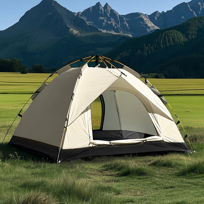 Pop Up Camping Tent Automatic Instant Setup, Waterproof Windproof UV Protection, 4-6 Person Family Tent with Double Door & Windows, Portable Foldable Design for Camping, Hiking, Beach & Outdoor Vacations