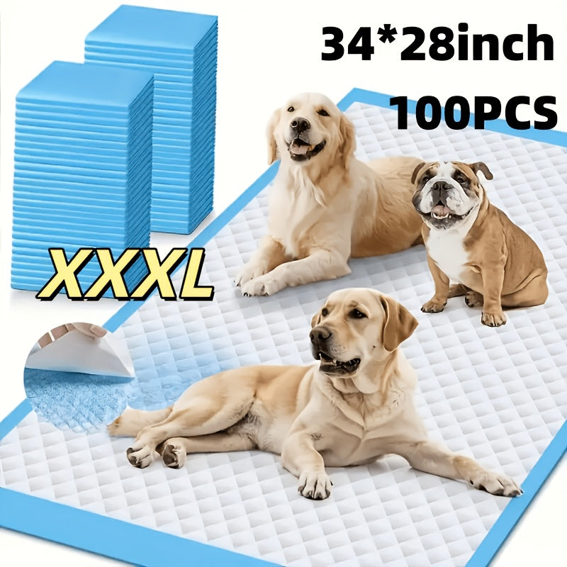 XXXL Thickened Dog Pee Pads – Super Absorbent 6-Layer Leakproof Odor-Reducing Puppy Training Pads for Large Dogs, Tear-Resistant Weighted Design for Bedroom & Dog Bed Use