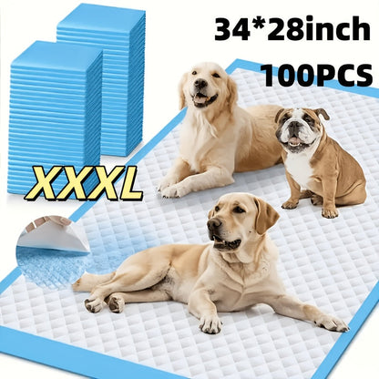 XXXL Thickened Dog Pee Pads – Super Absorbent 6-Layer Leakproof Odor-Reducing Puppy Training Pads for Large Dogs, Tear-Resistant Weighted Design for Bedroom & Dog Bed Use