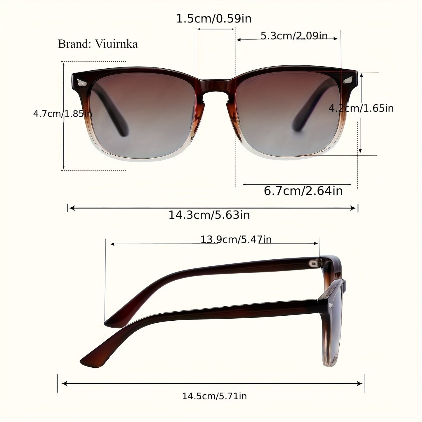 Vintage Polarized Sunglasses Unisex UV400 Gradient Tea Lens with Protective Case Lightweight Driving Eyewear for Men & Women