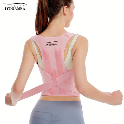 Posture Corrector Back Brace for Women & Men – Adjustable Breathable Shoulder Lumbar Support Straightener Belt for Upper & Lower Back Pain Relief, Waist 25–29 Inch