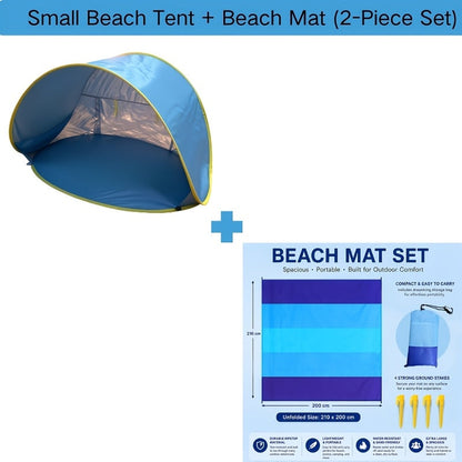 Pop Up Beach Sun Shade Tent Portable – Quick Setup UV Protection Sun Shelter Lightweight Under 50g/m² for Beach Hiking Camping Family Outdoor Travel Sun Umbrella Canopy