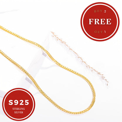 18K Gold Plated 925 Sterling Silver Snake Bone Chain Necklace for Women and Men with Gift Box Sizes 18 to 24 Inch Elegant Minimalist Couple Necklace Birthday Anniversary Party Gift