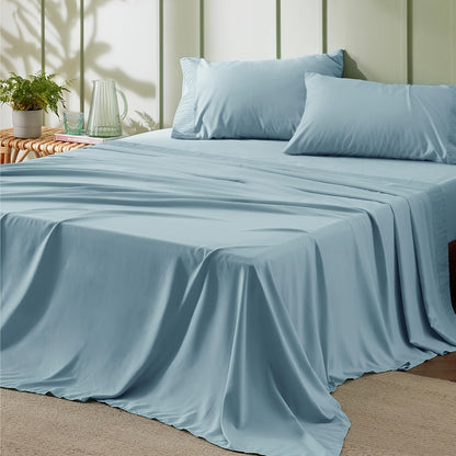 4-Piece Microfiber Bed Sheet Set Deep Pocket – Ultra Soft Breathable Hotel-Grade Sheets, Fade & Shrink Resistant, All Season, Twin Full Queen King, Multiple Colors