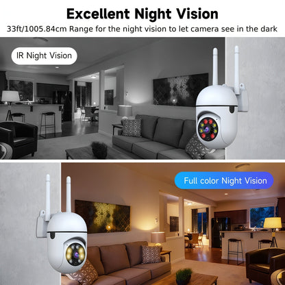 2-Pack WiFi Security Camera 2K QHD PTZ 355° Pan – Dual-Band 2.4G/5G AI Motion Detection, Color Night Vision, Two-Way Audio, Cloud & SD Storage, Baby Monitor, Indoor Home Surveillance Camera