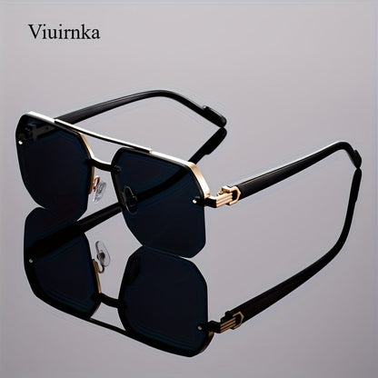 Semi-Rimless Vintage Fashion Glasses Unisex – Lightweight PC Polycarbonate Frame with Metal Hinge, Decorative Eyewear for Party, School, Daily Wear, Halloween, Christmas & Holiday Occasions