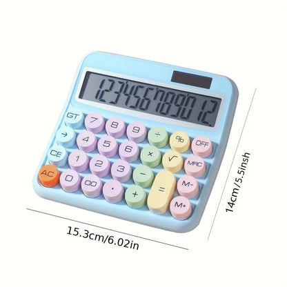 12-Digit Solar Desktop Calculator – Large Display, Big Buttons, High-Precision, No Battery Required, Portable Office & Student Calculator for Home, School & Business