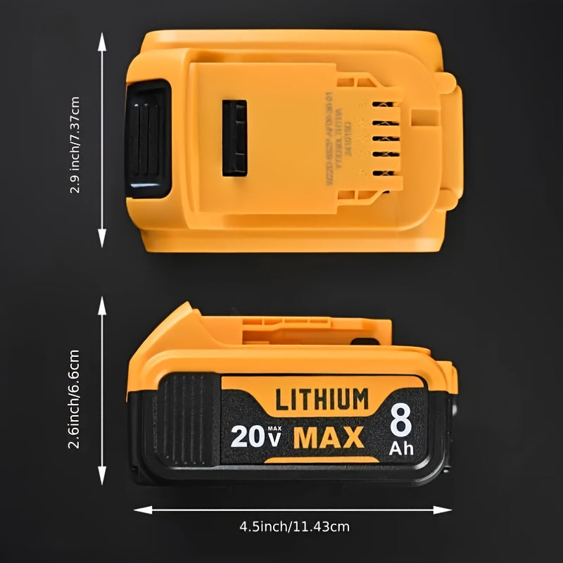 20V 8.0Ah Lithium-Ion Replacement Battery for DeWalt Cordless Tools – Compatible with DCB200, DCB205, DCB206, DCB204, DCB180 & DCD/DCF/DCG/DCS Series